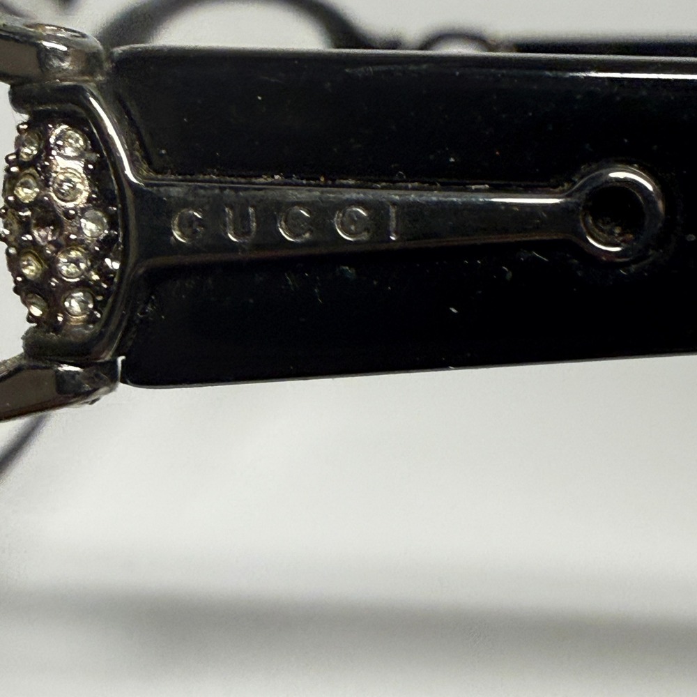Gucci GG 320 Black Eyeglasses Frames with Crystal Horsebit Detail Italy 22809 - Picture 7 of 8